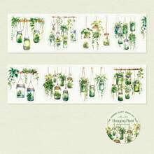1 Roll PET Plant Series Sticky Tape, Botanical Theme Planner DIY Decoration Reusable Adhesive Tape - Multicolor - View 16