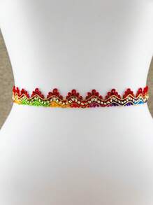 Multicolor Wavy Triangular Woven Lace Trim, Sewing Accessories For Clothing, Curtains, Shoes, Bags, Crafts, Colorful Decorative Ribbon