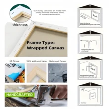 1pc Framed Canvas Wall Art Poster Abstract Jesus Loves The Little Children Wall Art For Living Room Bedroom Bathroom Kitchen Apartment Hotel, Artful Home Decoration - Framed, Horizontal - Framed Canvas - View 7