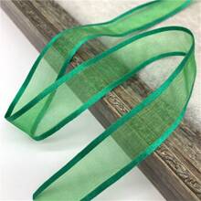 1 卷 5 码 20 毫米缎带边缘欧根纱丝带用于蝴蝶结婚礼圣诞装饰手工 DIY 礼品包装