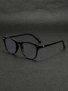 1 件男女通用复古 Y2K 风格平光镜片眼镜，休闲装