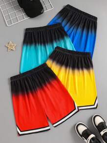 4 件套男童户外渐变字母和数字 03 印花短袖透气短裤，春夏 - 彩色 - 查看 2