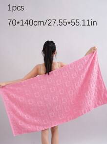 QIBHI 1/2/3/9条装提花心形图案浴巾/面巾，毛圈布材质，舒适贴身，适合情侣、派对、情人节礼物等场合，多种尺寸可选，吸水性强，柔软舒适，可用于家居装饰、美容院、家庭浴室、酒店、运动场所等，是居家必备的毛巾、护肤浴巾。 - 粉色 - 查看 11