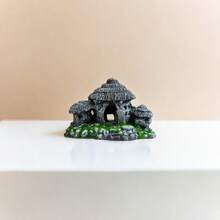 鱼缸装饰摆件-水泥草屋 - 彩色 - 查看 3