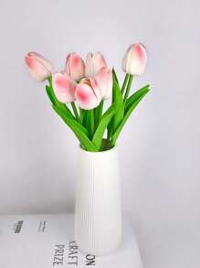 Artificial Tulip Flowers Home Decor, INS Style Ornamental Fake Flowers For Living Room, Bedroom, Home Decoration, Weddings, Festivals Gifts Birthday Graduation - Peach Pink - View 5