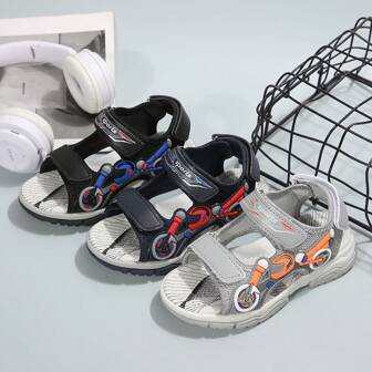 New Fashion Comfortable Flat Sandals For Summer, Cool Open Toe Soft Non-Slip Adjustable Hook And Loop Easy-To-Wear Breathable Leather Beach Shoes, Suitable For Daily Wear