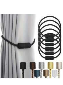 2 Pieces Retro Style Magnetic Curtain Tie-Plastic Elegant Rope Tie-Strong Magnetic Curtain Clip, Suitable For Living Room, Bedroom, Home And Office.