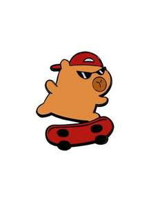 水豚胸针可爱卡通动漫水豚徽章个性背包男女配饰装饰别针扣适合日常节日聚会等场合佩戴饰品配饰送朋友 - 卡其色 - 查看 11