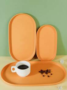 Bandeja ovalada de plástico para tazas de té, aperitivos, uso doméstico