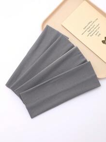 4pcs Unisex Non-Slip Sweat-Absorbent Elastic Yoga Headband, Soft Fabric, Fits Short & Long Hair, Width Approx 7.5cm(2.95in), Suitable For Yoga, Running, Fitness - Dark Grey - View 2