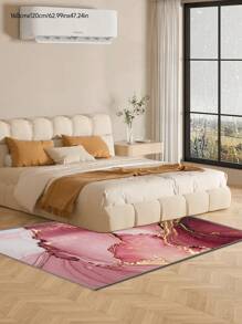1 pieza de alfombra con patrón de mármol, apta para sala de estar, dormitorio, lavandería, entrada, patio, sala de juegos, hamaca, alfombra decorativa para el hogar