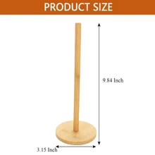 1 pieza Soporte de papel higiénico de madera/bambú, dispensador de caja de pañuelos de pie para cocina, baño, dormitorio, versión estándar de 24.5 cm de altura, versión extendida de 28 cm de altura - Caqui - Ver 2
