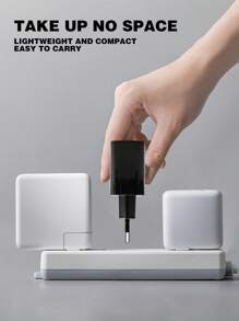 Teckwe 33W PD3.0 Fast Charging Adapter, EU Plug GaN Wall Charger, 33W Power Adapter Fast Charging Compatible With Apple/Android Phones, Cameras, MP3 Nan High Output Power