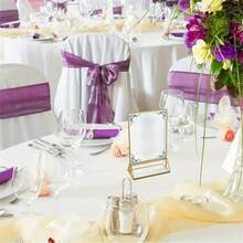 6-Piece Acrylic Stand With A Gold Border And Vertical Support Is Perfect For Displaying Wedding Table Numbers, Double-Sided Photos, Clear Images, Menus, And Large Items. - Gold-one Size/6pcs - View 7