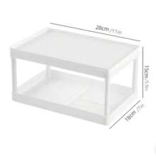 1 pieza Estantería doble de escritorio de unicolor simple estilo Ins, escritorio multifuncional para almacenamiento de papelería, apta para archivos y artículos de oficina