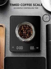 [最佳礼物][带计时器][防水]1 件多功能厨房电子秤数字咖啡秤，高精度厨房烹饪秤，意大利手持式咖啡秤，用于冲泡和滴滤咖啡的咖啡秤，3kg/0.1g 浓缩咖啡秤，带去皮功能