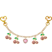 Rhinestone Heart & Cherry Bag Purse Chain Charm Heart & Cherry Purse Chain Charm Gold Decorative Bag Chain Charm Purse Extender Purse Chain Strap Replacement Bag Decoration Chain Charm Accessories For Women Shoulder Bag Tote Bag Underarm Bag Birthday & Festival Valentine's Day Christmas Gift - Multicolor - View 6