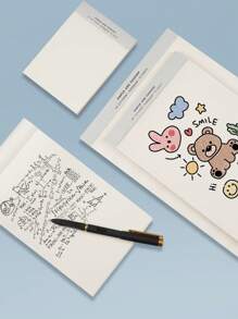 透明 PP 封面书写垫，70 张带横线和空白页的学习笔记本和大号便签，适合学校或办公室使用、学校用品、返校