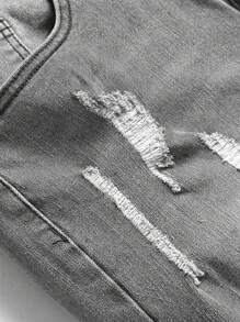 Quần Jeans Nam Thời Trang Thường Ngày, Phong Cách Emo, Dáng Ôm, Túi Xách Tay - Xám - Xem 5