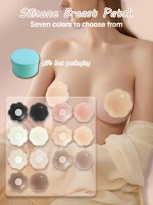 2/6/12 Box Women's Silicone Nipple Sleeve Invisible Waterproof Anti-Friction Breast Petals Seven Colors Of Choice - Multicolor - View 1