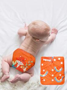 1PC Adjustable Reusable Pocket Cloth Diaper Super Absorbent Cloth Nappies Fit 3-15kg Babies - Multicolor - View 12