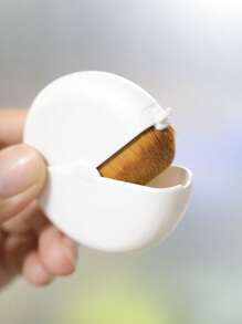 1pc Pink & White New Wavy Soft Bristle Makeup Foundation Brush, Quickly Applies Powder To Skin, With Rotating Protective Cover For Convenient Carrying And Touch-Ups, Makeup Tool - Multicolor - View 6