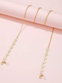 1 pieza Cordón versátil para mascarilla y gafas, diseño ligero y colorido con flores de margarita, cadena para sujetar la mascarilla - Flores - Ver 13