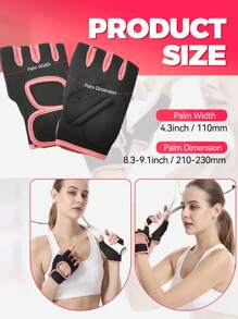 EIGIIS زوج من قفازات التمرين للنساء مانعة للانزلاق لرفع الأثقال مع امتصاص الصدمات، قفازات رياضية بقبضة ممتازة لحماية اليد للتمارين الرياضية مثل رفع الأثقال، الدراجات، السحب، التسلق