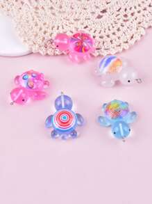 5pcs Fashion Big Size Ocean Turtle Resin Pendant For Women DIY Keychain Jewelry Making
