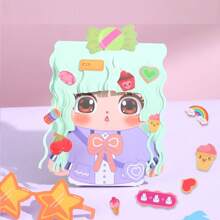 1set Hairstyle Design Crafts Kit, Creative Paper Doll Hair Accessories Arts And Crafts,DIY Hair Stylist Toys Arts & Crafts Kit