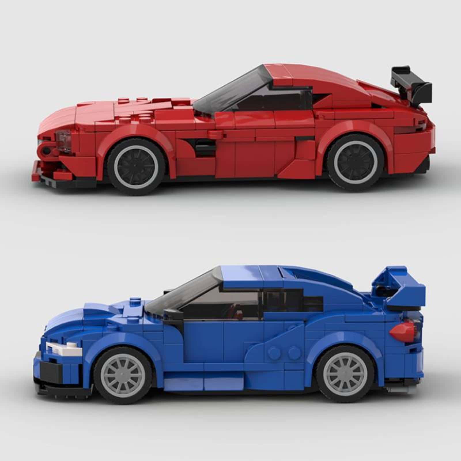 MIKEMENG Red/Blue MOC Supercar Racing Car Classic Building Block Toy Set, STEM Educational Creative Toys For Children, DIY Buildable Car Model Kit For Adults, City Tech Champion Cup Series, Suitable As Gifts For Birthday, Halloween, Christmas, Collection And Home Decoration