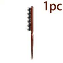 1pc Fluffy Round Hair Brush With Plastic Handle - A Professional Hairdressing Tool Suitable For Scalp Massage Combs Of Normal Hair Types - Multicolor - View 13