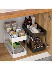 Crockery Cabinet & Kitchen Storage, Storage Racks - Black - View 8