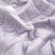 1pc Cooling Silk Summer Quilt Ice Cream Solid Color, Air Conditioning Blanket, Suitable For Use In Air-Conditioned Rooms, Dorms, Bedrooms, Bedding Decor, Holiday Gift - Purple Gray - View 5