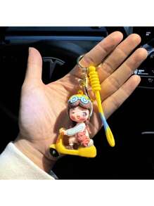 Cute Cartoon Car Keychain For Electric Vehicle - Multicolor - View 6