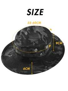 1 pieza Sombrero unisex transpirable de protección solar para montañismo al aire libre, sombrero tipo Boonie con sombreado, ventilación de aire, ala ancha de estilo vaquero para verano