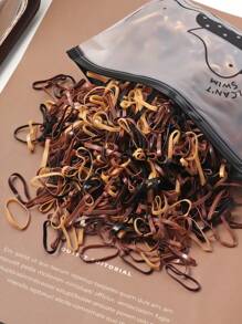 500 pezzi Elastici per capelli semplici ed eleganti monouso per donne, fasce per capelli in gomma ad alta elasticità senza danni, scrunchies per capelli color marrone sfumato, accessori per trecce, ideali per il ritorno a scuola