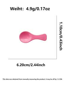 6 件/套女士勺形发夹组合，休闲可爱多巴胺创意清新时尚锌合金和树脂材料新品彩色光泽发夹配件适合日常通勤化妆，侧刘海夹前刘海夹发饰 - 彩色 - 查看 4