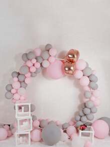 180cm/200cm Circular Balloon Arch Stand Kit, Reusable Backdrop Decorative Frame Kit For Wedding, Party, Birthday, Christmas, Bridal Shower, Balloon Wreath Decor - White - View 6