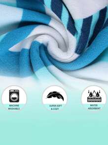 1PC Kids Beach Towel For Boys Girls, Mermaid Hooded Bath Towel Wrap, Toddler Pool Towel With Hood For 3-6 Years Old