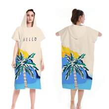 Toalha de Praia Multifuncional de Secagem Rápida e Livre de Areia, Poncho de Surf com Capuz Compacto para Adultos Homens e Mulheres, Roupa de Mergulho com Mangas Ajustáveis para Surf, Natação, Banho, Casamento, Decoração de Casa e Banheiro, Volta às Aulas