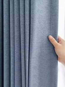 1 pieza Cortina opaca minimalista de estilo nórdico engrosado, aislante de sonido, aislante de calor, cortina de lujo lista para instalar con orificios