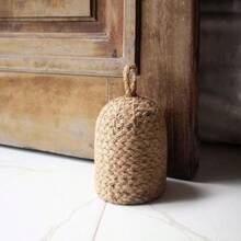Natural Wicker Door Stopper With Handle Decorative Door Stop Heavy Indoor Doorstop Rustic Farmhouse Blocker Jammer 5.1''D X 7.5''H Jute - 自然1 - 查看 3