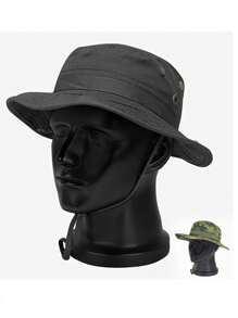 1 pieza Sombrero unisex transpirable de protección solar para montañismo al aire libre, sombrero tipo Boonie con sombreado, ventilación de aire, ala ancha de estilo vaquero para verano