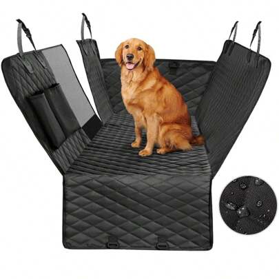 Capa de assento de carro para cães de alta qualidade de 137 cm x 147 cm com janela de malha, rede para transporte de cães, protetor de assento traseiro para cães, tela de malha que pode ser aberta para assentos compartilhados