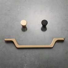 1 Piece Of Modern Minimalist Aluminum Alloy, Gold/Black Handle Drawer, Wardrobe, Nightstand, Locker, Door Handle, Furniture Hardware
