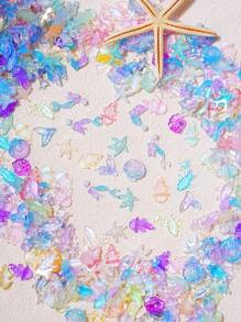 100pcs Spring Summer Nail Decorations Ocean Animal Mermaid Shell Starfish Nail Charms For Nail Art - Cute Kawaii Fish & Jellyfish Flatback Rhinestones, DIY Nails Decorations, Scrapbooking & Home Decor Craft Accessories