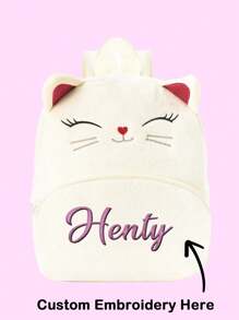 Mochila para la vuelta al cole para niños de 3 a 6 años - Bolsa de animales de pana personalizada con bordado del nombre, artículo esencial lindo para preescolar y kindergarten