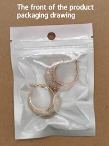 奢华金丝网水晶圈形耳环时尚、优雅、奢华、精致的网状图案闪亮圈形耳环耳饰、服装配饰，适合日常聚会、宴会、音乐会佩戴