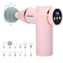 1pc Rechargable Portable Handheld Fascial Gun, 12 Pcs Replacement Heads, Percussion Deep Tissues Muscle Massagerwith 8 Speeds, Travel Massage Gun, Portable Handheld Massager, Compact Sports Massager For Office Gifts For Him, Home, Athletes, A Good Gift For Thanksgiving And Christmas